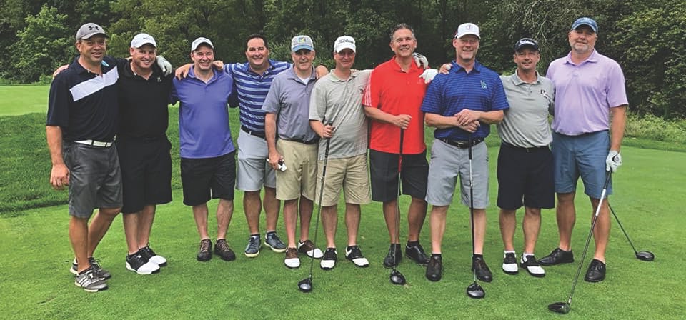 Several members of the Class of 1990 attend the Patrick’s Pals Annual Charity Golf Outing in August 2018.