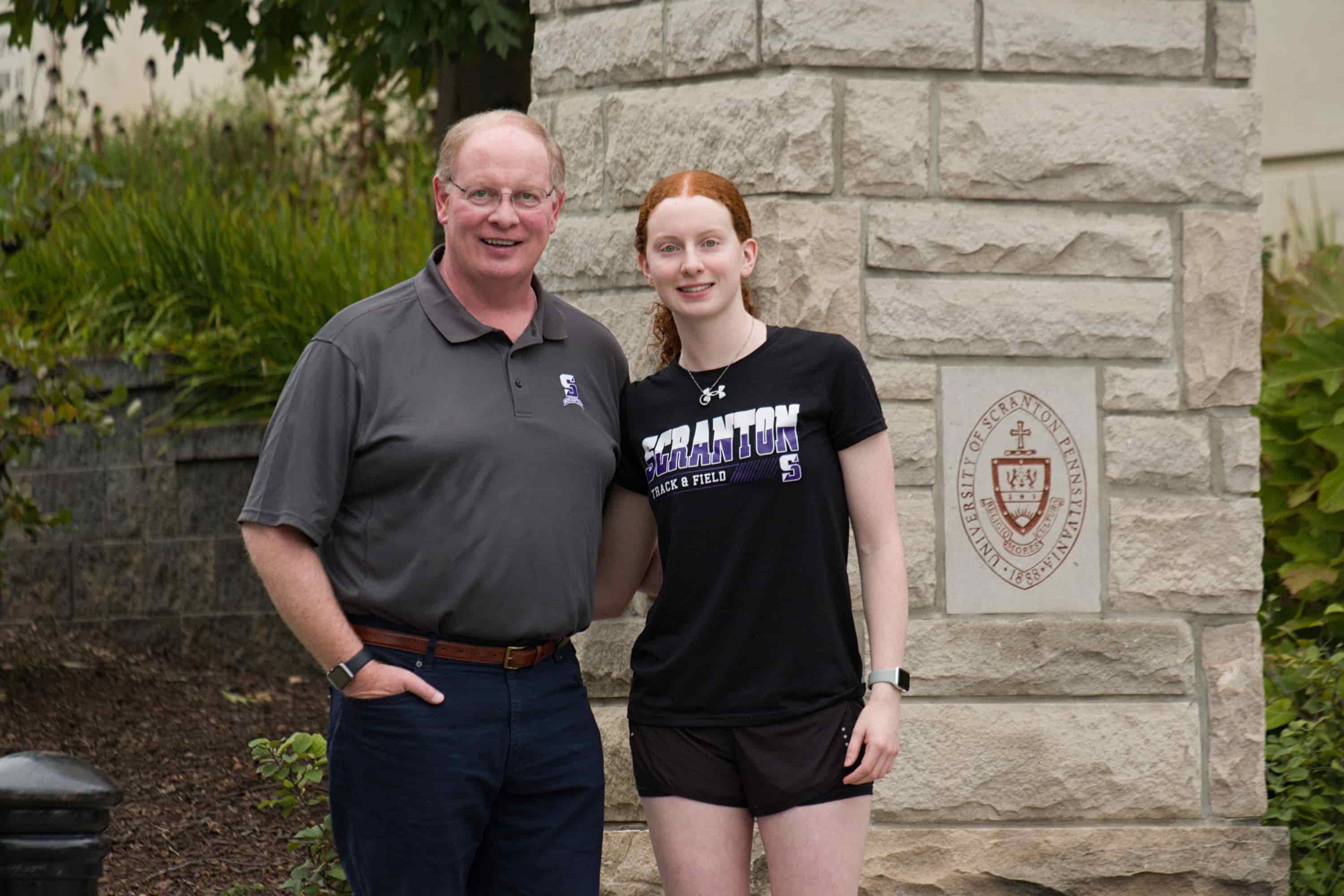 Sophomore Molly White ’26, Women’s Track & Field. Father, Bill ’85, is also a graduate of Scranton.