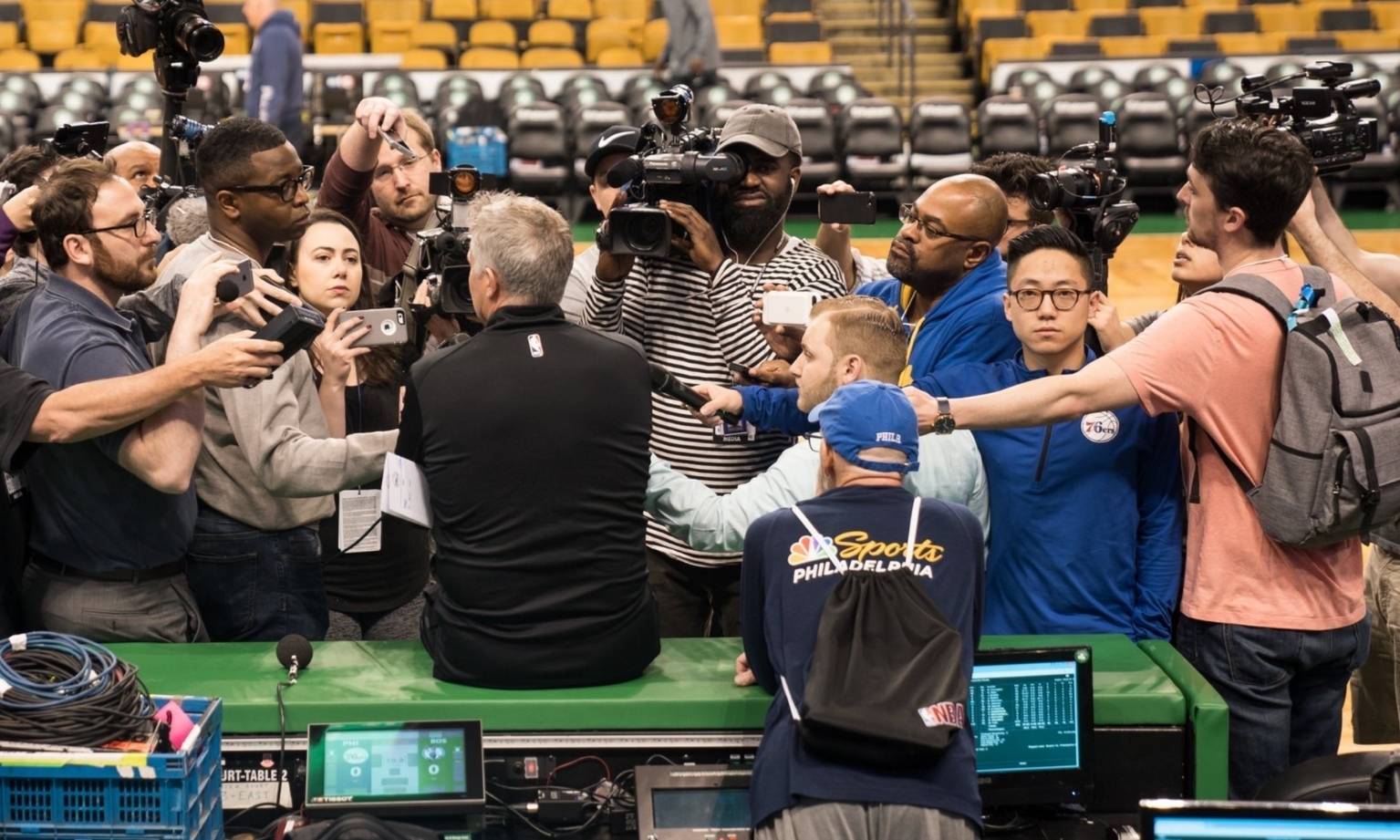 Ryan Disdier '17 with Aston Villa fan Tom Hanks at the UEFA Champions League quarter-final.