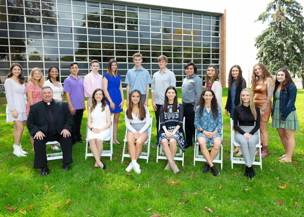 class of 2024 in 2021 with Presdienct Fr. Marina