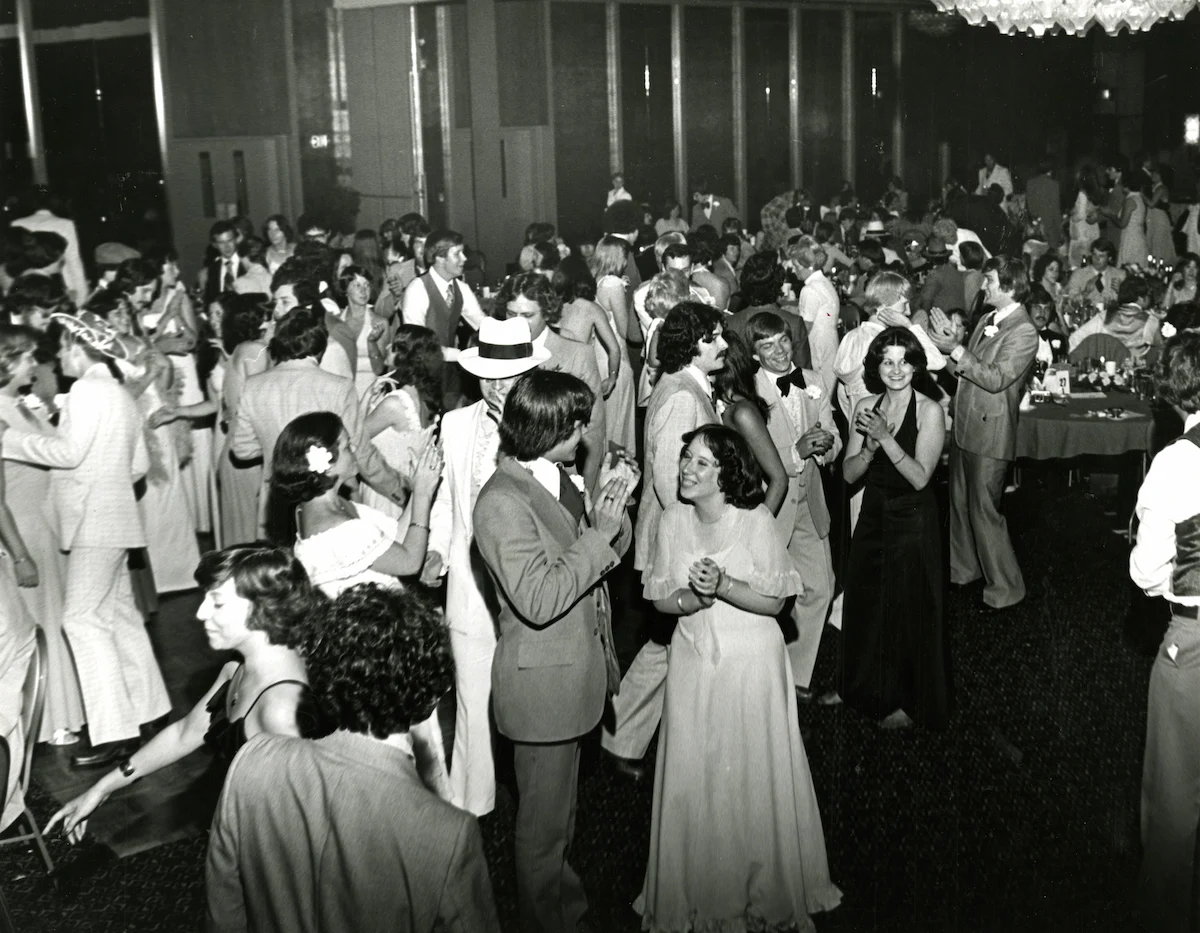 college students dancing in 1977